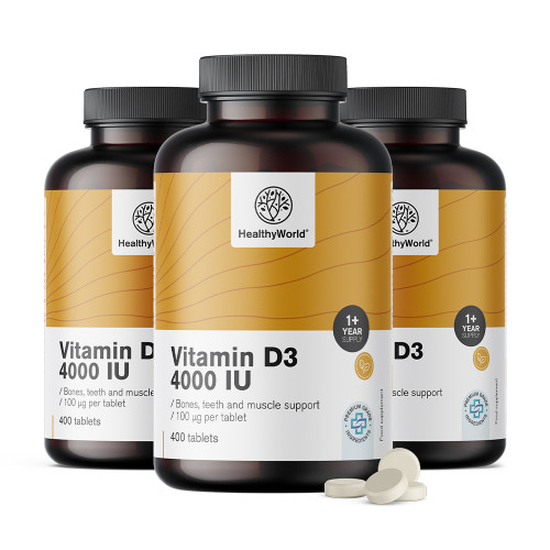 3x Vitamín D3 4000 IU, spolu 1200 tabliet