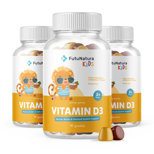 3x Vitamín D3 – Gumíky pre deti, spolu 270 gumíkov