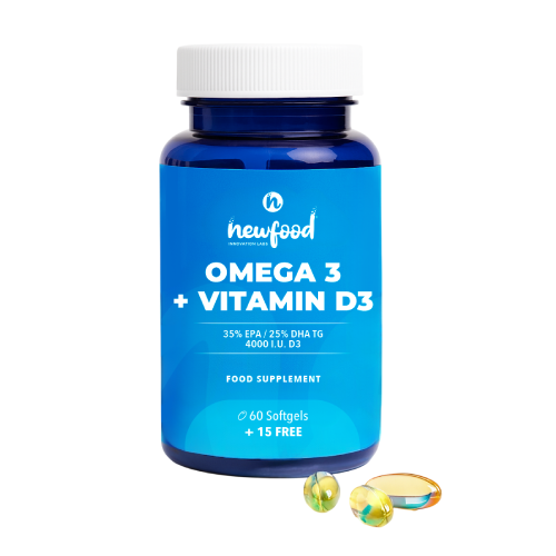 Omega 3 + vitamín D3, 60 kapsúl