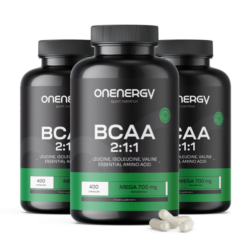 3x BCAA 2:1:1 Mega 700 mg, spolu 1200 kapsúl