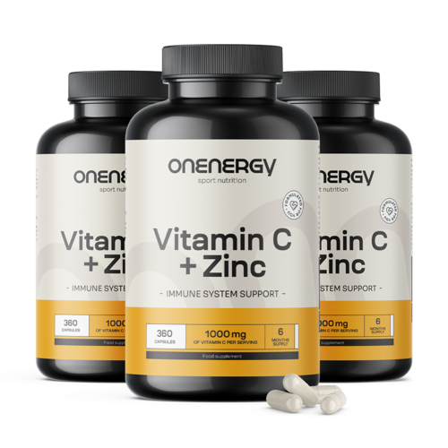 3x Vitamín C + zinok, spolu 1080 kapsúl