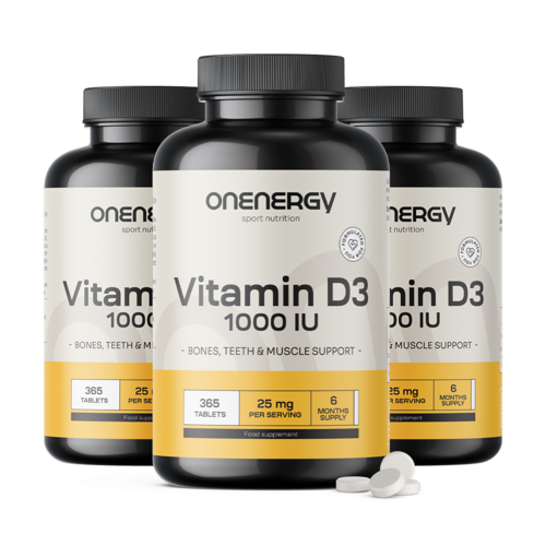 3x Vitamín D3 1000 IU, spolu 1095 tabliet