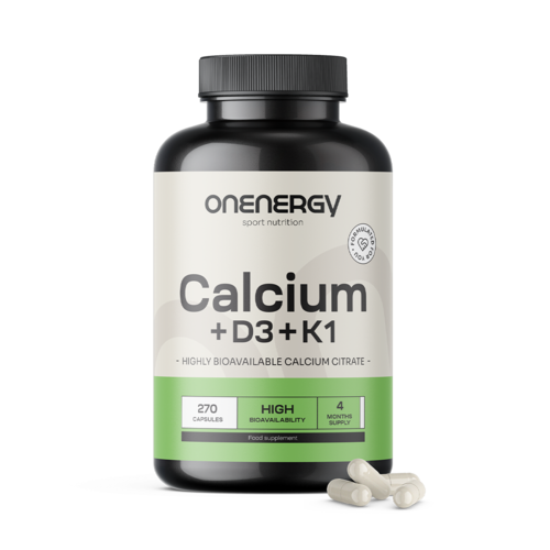 Vápnik + vitamíny D3 a K1, 270 kapsúl