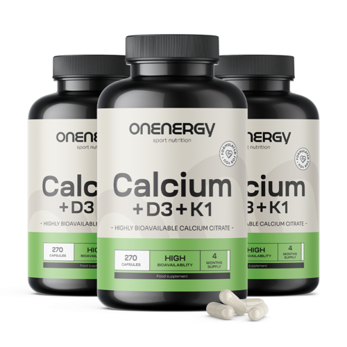 3x Vápnik + vitamíny D3 a K1, spolu 810 kapsúl