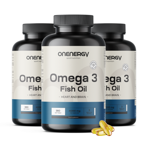 3x Omega-3 1000 mg - z rybieho oleja, spolu 1080 mäkkých kapsúl