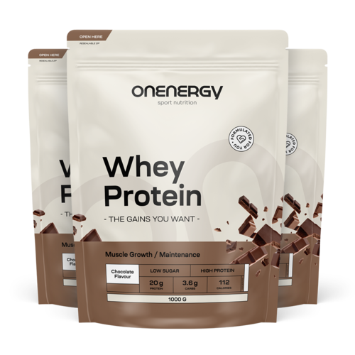 3x Whey srvátkové proteíny – čokoláda, spolu 3000 g