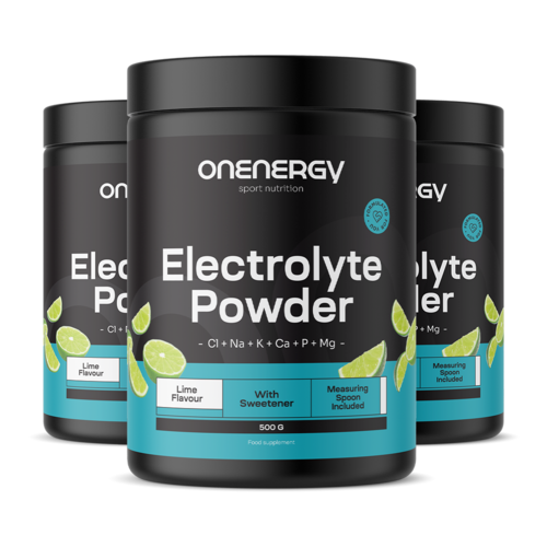 3x Elektrolyty v prášku – limetka, spolu 1500 g