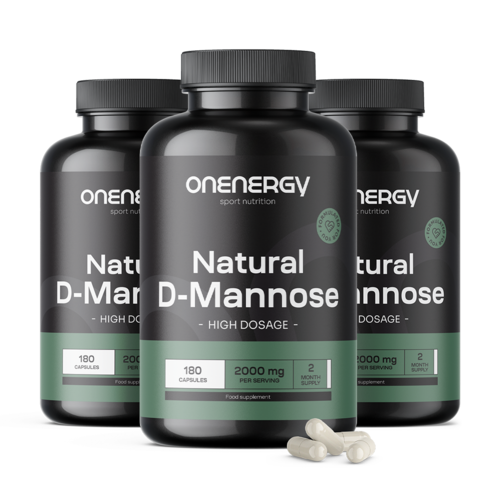 3x Prírodná D-manóza 2000 mg, spolu 540 kapsúl