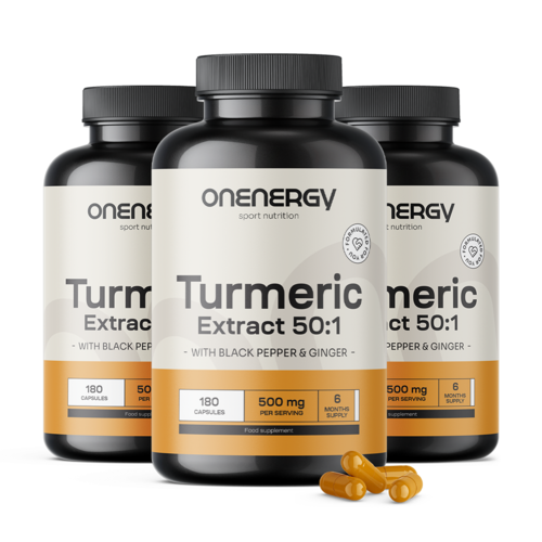 3x Kurkuma 500 mg - extrakt, spolu 540 kapsúl