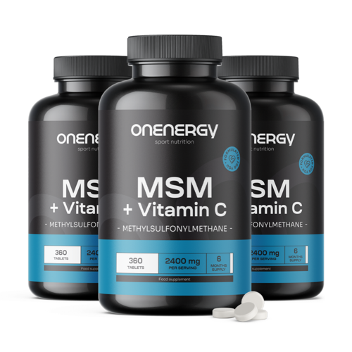 3x MSM 2400 mg - s vitamínom C, spolu 1080 tabliet