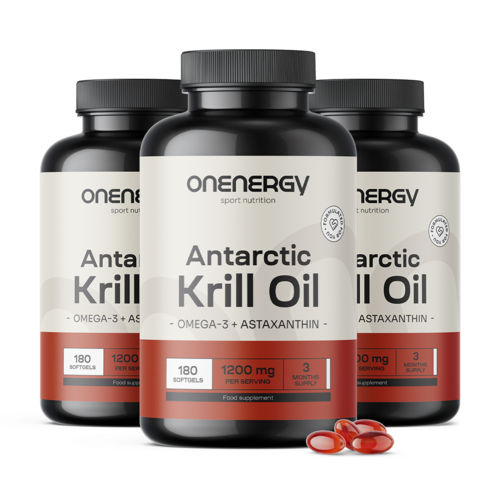 3x Krillový olej 1200 mg, spolu 540 mäkkých kapsúl