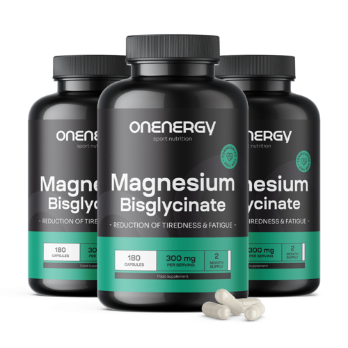 3x Bisglycinát horečnatý 300 mg, spolu 540 kapsúl