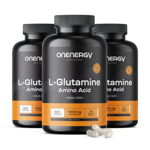 3x L-glutamín 4500 mg MEGA CAPS, spolu 1200 kapsúl
