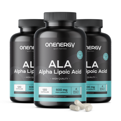 3x ALA - kyselina alfa lipoová 600 mg, spolu 360 kapsúl