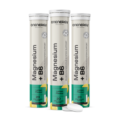 3x Horčík + vitamín B6 - šumivé tablety, spolu 60 šumivých tabliet