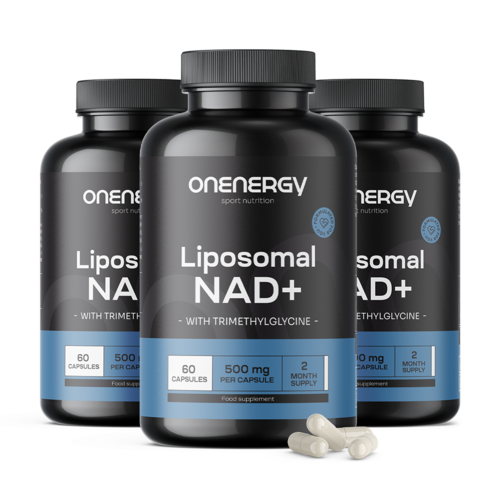 3x Lipozomálny NAD+ 500 mg - s trimethylglycínom, spolu 180 kapsúl