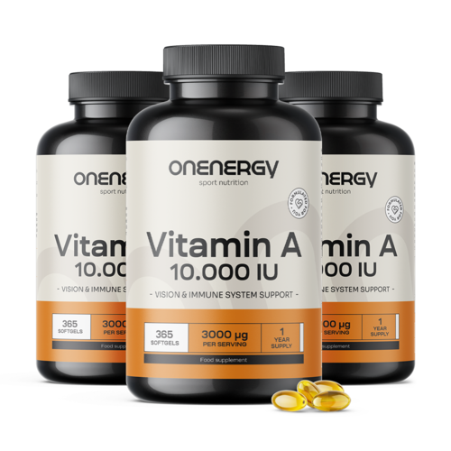 3x Vitamín A 10 000 IU, spolu 1095 mäkkých kapsúl