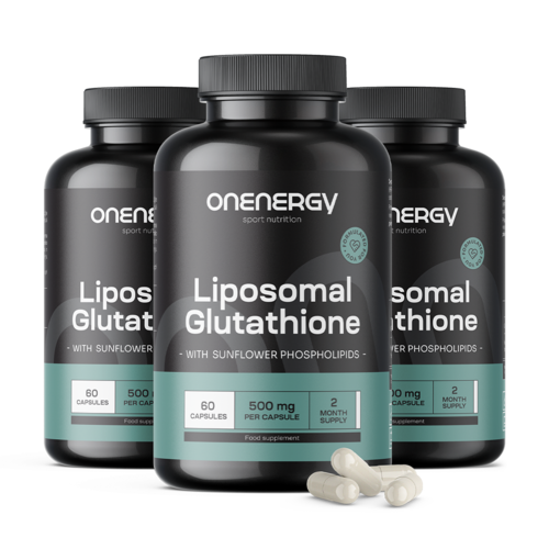 3x Lipozomálny glutatión 500 mg, spolu 180 kapsúl
