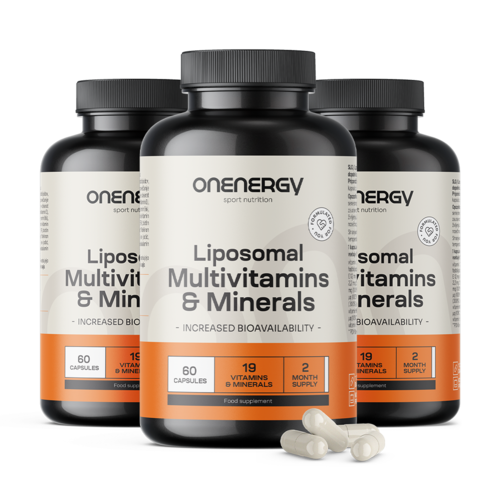 3x Lipozomálne multivitamíny a minerály, spolu 180 kapsúl