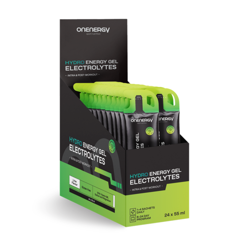 Hydro energetický gél s elektrolytmi – limetka, 24 x 55 ml