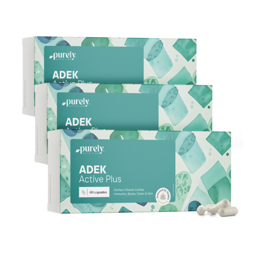 3x Vitamíny ADEK Active Plus, spolu 180 kapsúl