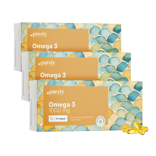 3x Omega-3 1000 mg – z rybieho oleja, spolu 180 mäkkých kapsúl