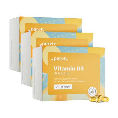 3x Vitamín D3 2000 IU, spolu 180 mäkkých kapsúl
