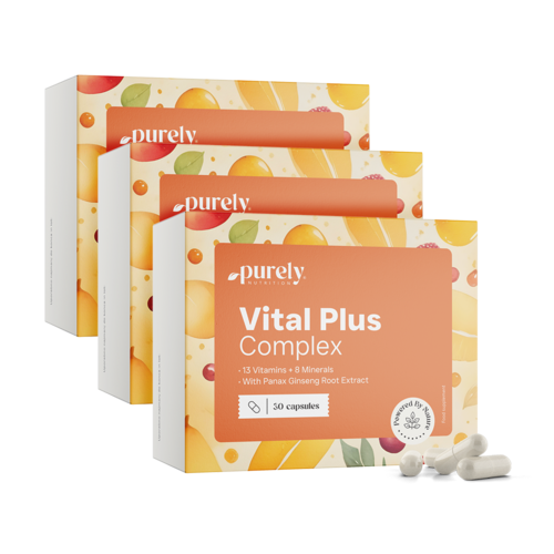 3x Vital Plus Complex - multivitamíny a minerály so ženšenom, spolu 90 kapsúl
