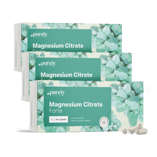 3x Citrát horečnatý Forte + vitamín B6, spolu 180 kapsúl