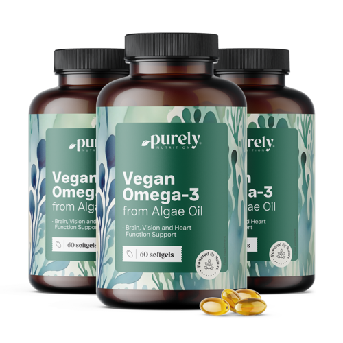 3x Vegánske omega-3 1000 mg – z rias, spolu 180 mäkkých kapsúl