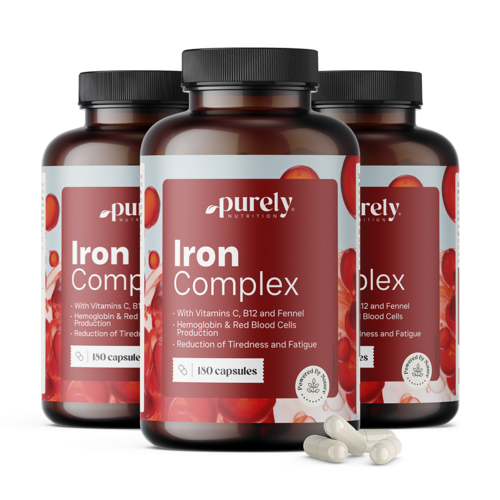 3x Iron Complex - železo s vitamínmi C a B12, spolu 540 kapsúl