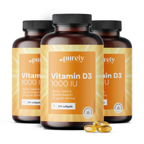 3x Vitamín D3 1000 IU, spolu 540 mäkkých kapsúl