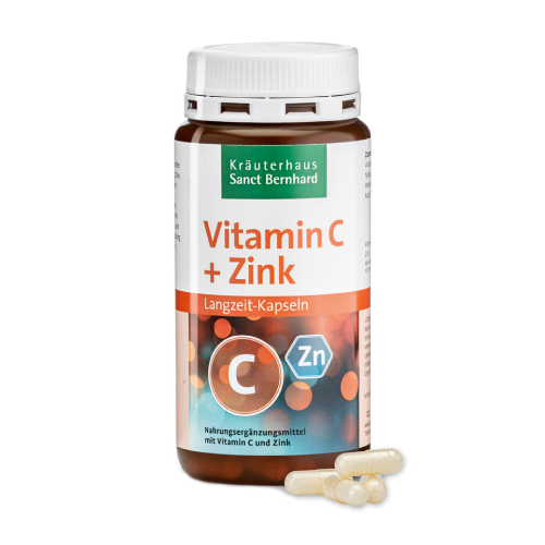 Vitamín C + zinok (s postupným uvoľňovaním), 180 kapsúl