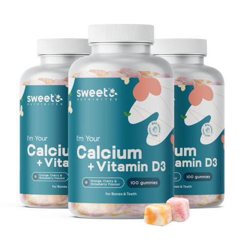 3x Vápnik + vitamín D3, spolu 300 gumových cukríkov