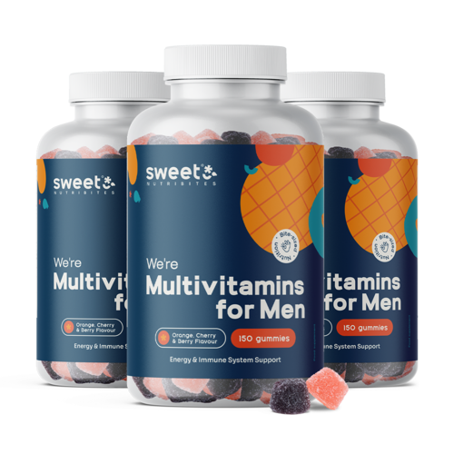 3x Multivitamíny pre mužov, spolu 450 gumových cukríkov