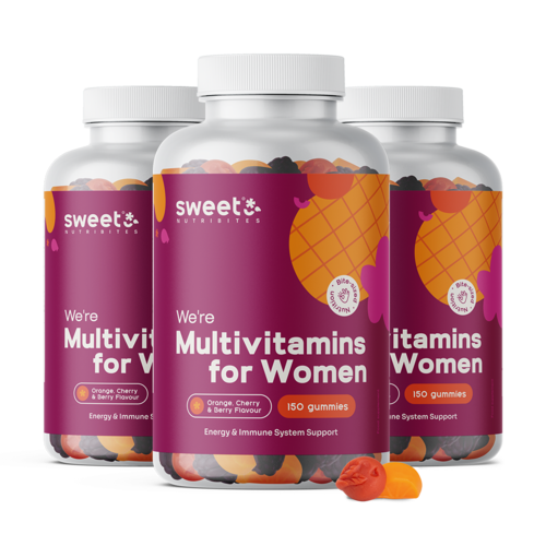 3x Multivitamíny pre ženy, spolu 450 gumových cukríkov