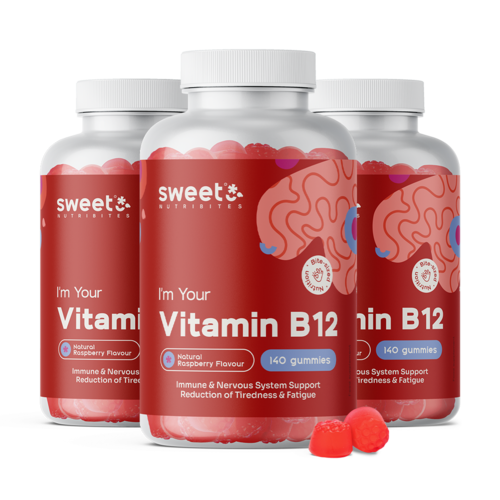 3x Vitamín B12 500 µg, spolu 420 gumíkov
