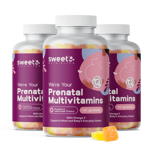 3x Prenatálne multivitamíny + omega-3, spolu 270 gumových cukríkov
