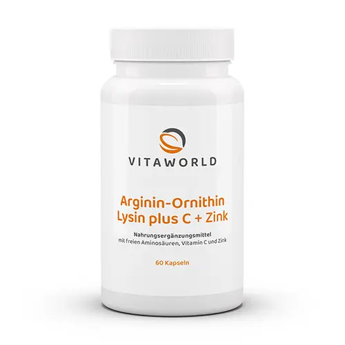 Arginín + ornitín + lýzin s vitamínom C a zinkom.