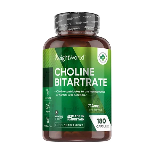 Holin bitartrát 714 mg vo kapsulách.
