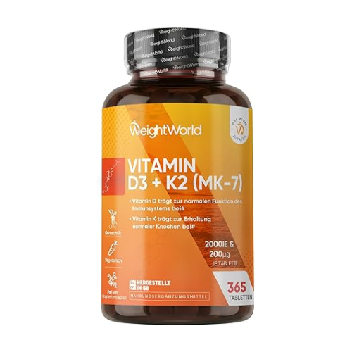 Vitamíny D3 + K2, 365 tabliet