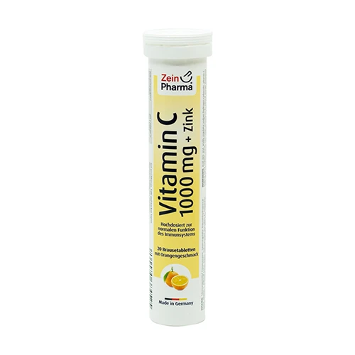 Vitamín C + zinok vo šumivých tabletách.
